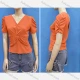 Wholesale Women's Casual V Neck Short Sleeve Drawstring Twist Knit Plain Tops 2# Clothing Wholesale Market Liuhua