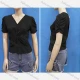 Wholesale Women's Casual V Neck Short Sleeve Drawstring Twist Knit Plain Tops 3# Clothing Wholesale Market Liuhua
