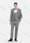 Wholesale Men's Formal Lapel Striped Pockets Blazer & Vest & Pant 3 Pieces Suit Sets - Liuhuamall