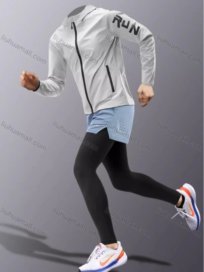 Wholesale Men's Running Suit With Mobile Phone, Winter Quick-drying Training Cycling Fitness Sports 2 Piece Set