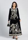 Wholesale Women's Elegant Velvet Sequin Embroidery Round Neck Long Sleeve Maxi Dress - Liuhuamall