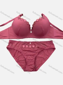 Wholesale Women's Plain Spaghetti Strap Appliques Push Up Bra & Brief 2-Piece Set, LIUHUA CLOTHING WHOLESALE