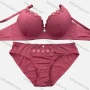 Wholesale Women's Plain Spaghetti Strap Appliques Push Up Bra & Brief 2-Piece Set preview