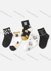 Wholesale Boys Softy Smiling Face Print Cushioned Ankle Socks - Liuhuamall