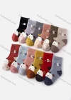 Wholesale Women's Casual Cute Bear Print Mid-calf Socks 10 Pairs - Liuhuamall