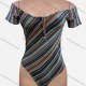 Wholesale Women's Sexy Striped Multi Color Button Front Short Sleeve Bodysuit Multi-color1 Guangzhou Clothing Wholesale Market & Suppliers -LIUHUAMALL