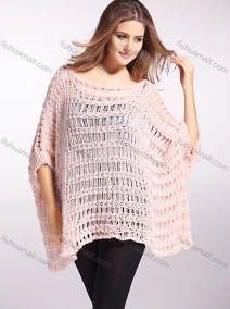 Wholesale Women's Casual Round Neck Batwing Sleeve Knit Pullover Sweater, LIUHUA CLOTHING WHOLESALE