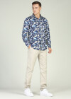 Wholesale Men's Casual Button Down Long Sleeve Allover Print Shirt - Liuhuamall