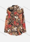 Wholesale Women's Plus Size Fashion Long Sleeve Button Down Allover Baroque Print Shirt - Liuhuamall