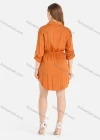 Wholesale Women's Casual Rhinestone Long Sleeve Buttons Front Curved Hem Short Shirt Dress - Liuhuamall