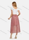Wholesale Women's Elastic Waist Plaid Print Ruffle Hem Maxi Skirt - Liuhuamall