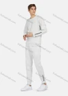 Wholesale Men's Casual Round Neck Flap Pocket Zipper Plain Sweatshirt & Ankle-Tie Pants 2-Piece Set 2230# - Liuhuamall