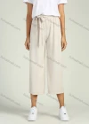 Wholesale Women's Casual Casual Wide Leg Belted Solid Cropped Pants - Liuhuamall