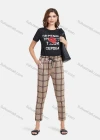 Wholesale Women's Casual Plaid Print Drawstring Waist Pencil Pants - Liuhuamall