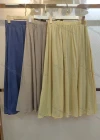 Wholesale Women's Elastic Waist Ruffle Hem Plain Casual Midi Skirt - Liuhuamall