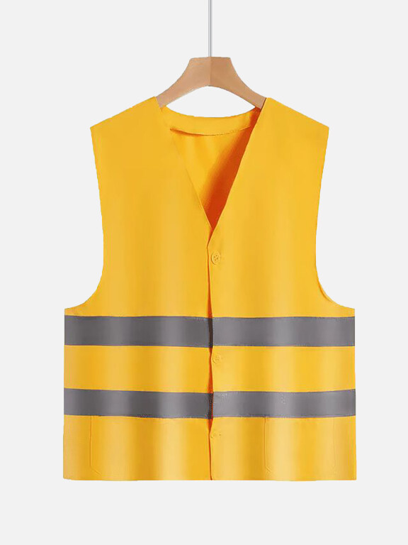 High Visibility Button Front Reflective Strips Safety Vests With Pockets, Clothing Wholesale Market -LIUHUA, SPECIALTY, Other-Clothing
