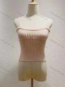 Wholesale Women's Casual Plain Spaghetti Strap Ribbed Crop Cami Top D7669#, LIUHUA CLOTHING WHOLESALE