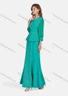 Wholesale Women's Elegant Lace Sleeve Ruffle Hem Rhinestone Blouse 2-piece Set 3445# - Liuhuamall
