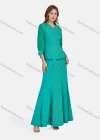 Wholesale Women's Elegant Lace Sleeve Ruffle Hem Rhinestone Blouse 2-piece Set 3445# - Liuhuamall
