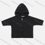 Wholesale Boys Plain Long Sleeve Hooded Zipper Dual Pockets Knited Sweater Jacket preview