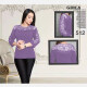 Women's Plus Size Elegant Sheer Embroidery Plain 3/4 Sleeve Blouse FA512# 11# Clothing Wholesale Market -LIUHUA