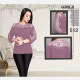 Women's Plus Size Elegant Sheer Embroidery Plain 3/4 Sleeve Blouse FA512# 23# Clothing Wholesale Market -LIUHUA