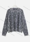 Wholesale Women's Casual Crew Neck Long Sleeve Distressed Knit Sweater A509# - Liuhuamall