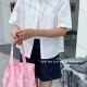 Wholesale Women's 2026 New Korean Style 100% Cotton Solid Color Open Front Shirt, Embroidered Short Sleeve Polo Collar Casual Blou White Clothing Wholesale Market Liuhua