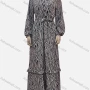 Wholesale Women's Casual Long Sleeve Zebra Print Button Front Maxi Dress With Belt preview