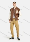 Wholesale Unisex Colorblock PU Leather Cartoon Letter Print Streetwear Baseball Bomber Jacket - Liuhuamall