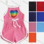 Wholesale Girls Casual Heart Print Crop Cami Top & Shorts Sets preview