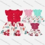 Wholesale Girls Causal Crew Neck Ruffle Sleeve Button Decor Floral Print Dress preview