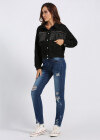 Wholesale Women's Casual Ripped Distressed Patch Pocket High Waist Skinny Jeans - Liuhuamall