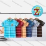 Wholesale Boy's Casual Striped & Letter Print Short Sleeve Modal Cotton Polo Shirt preview