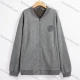 Wholesale Men's Casual Plain Label Long Sleeve Zip Up Patch Pocket Baseball Jacket Gray Clothing Wholesale Market Liuhua