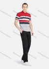 Wholesale Men's Casual Collared Short Sleeve Striped Button Front Colorblock Polo Shirt - Liuhuamall