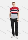 Wholesale Men's Casual Collared Short Sleeve Striped Button Front Colorblock Polo Shirt - Liuhuamall