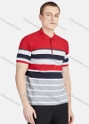 Wholesale Men's Casual Collared Short Sleeve Striped Button Front Colorblock Polo Shirt - Liuhuamall