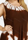 Wholesale Women's Plus Size Round Neck Sleeveless Tie Dye Maxi Tank Dress - Liuhuamall