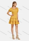 Wholesale Women's Square Neck Flounce Sleeve Shirred Swiss Dot Layered Dress - Liuhuamall