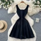 Wholesale Women's Party Sexy Sleeveless Beaded Pleated Mini Dress #DR6120 Black Clothing Wholesale Market Liuhua