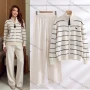 Wholesale Women's Casual Striped Zip-Up Knit Two-Piece Set #SE2615 preview
