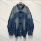 Wholesale Women's Streetwear Vintage Washed Oversized Denim Jacket #ST7796 Denim Clothing Wholesale Market Liuhua