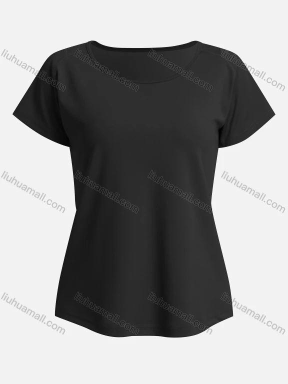 Wholesale Women's Sporty Plain Short Sleeve Breathable Mesh Moisture Wicking Fitness Yoga Top