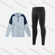 Wholesale Men's Athletic Workout Colorblock Letter Mock Neck Quarter Zip Long Sleeve Top & Running Leggings 9793+2307# Light Blue Clothing Wholesale Market Liuhua