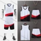 Wholesale Men's Athletic Workout V Neck Colorblock Basketball Tank Top & Sport Shorts BK002# White Clothing Wholesale Market Liuhua