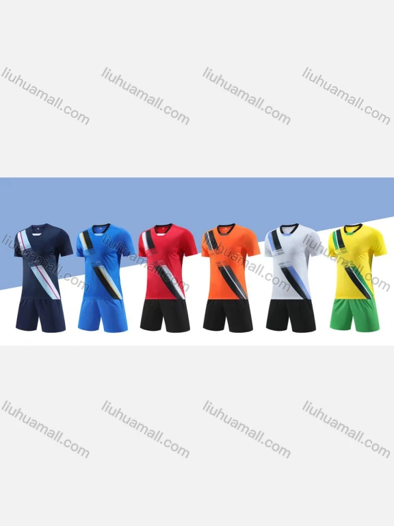 Wholesale Men's Athletic Workout Round Neck Striped Colorblock Jersey T-Shirts & Sport Shorts F003#