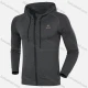 Wholesale Men's Athletic Patch Sleeve Plain Drawstring Hooded Slim Fit Workout Jacket R010# Gray Clothing Wholesale Market Liuhua