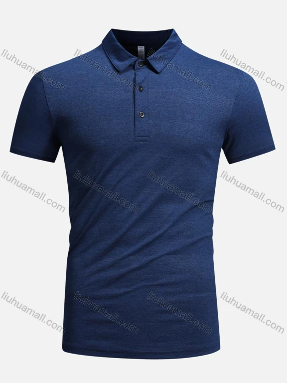 Wholesale Men's Athletic Plain Short Sleeve Workout Slim Fit Polo Shirts SP001#