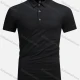 Wholesale Men's Athletic Plain Short Sleeve Workout Slim Fit Polo Shirts SP001# Black Clothing Wholesale Market Liuhua